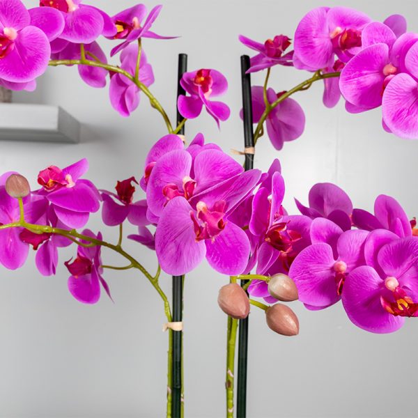Kunstplant Orchidee Phalaenopsis XL 5-tak roze 68 cm bloem